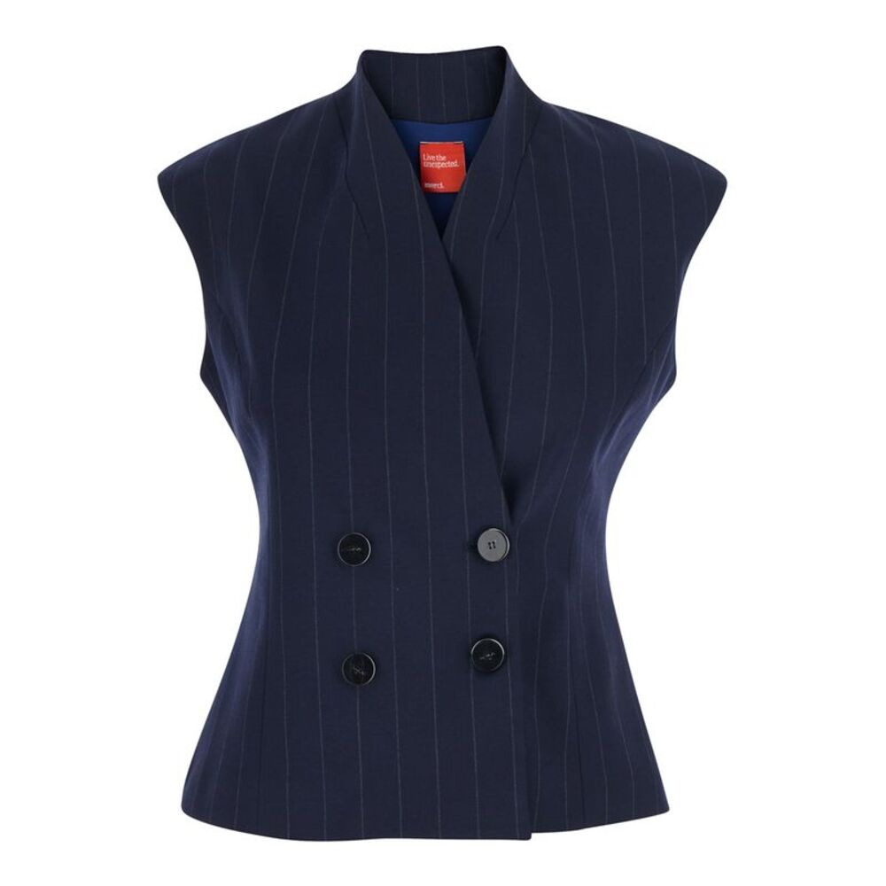 Merci Women Blue Top With Long Sleeves And Tech Fabric, Women